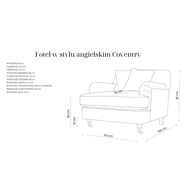 Fotel w stylu angielskim Coventry