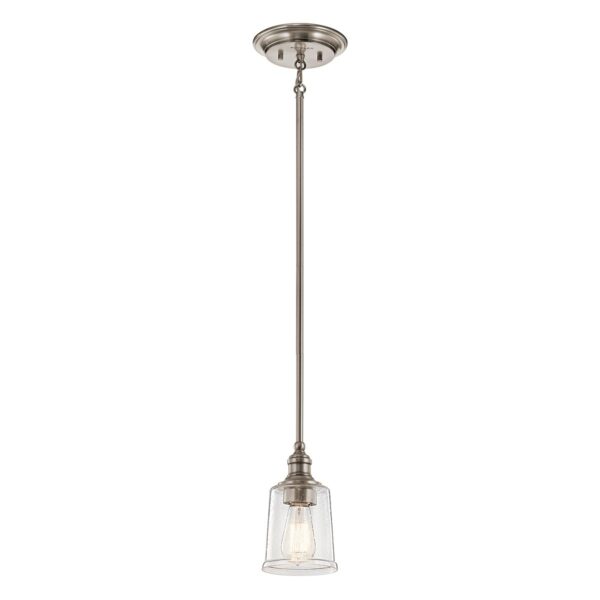 Lampa wisząca do kuchni styl vintage Waverly 1 nikiel