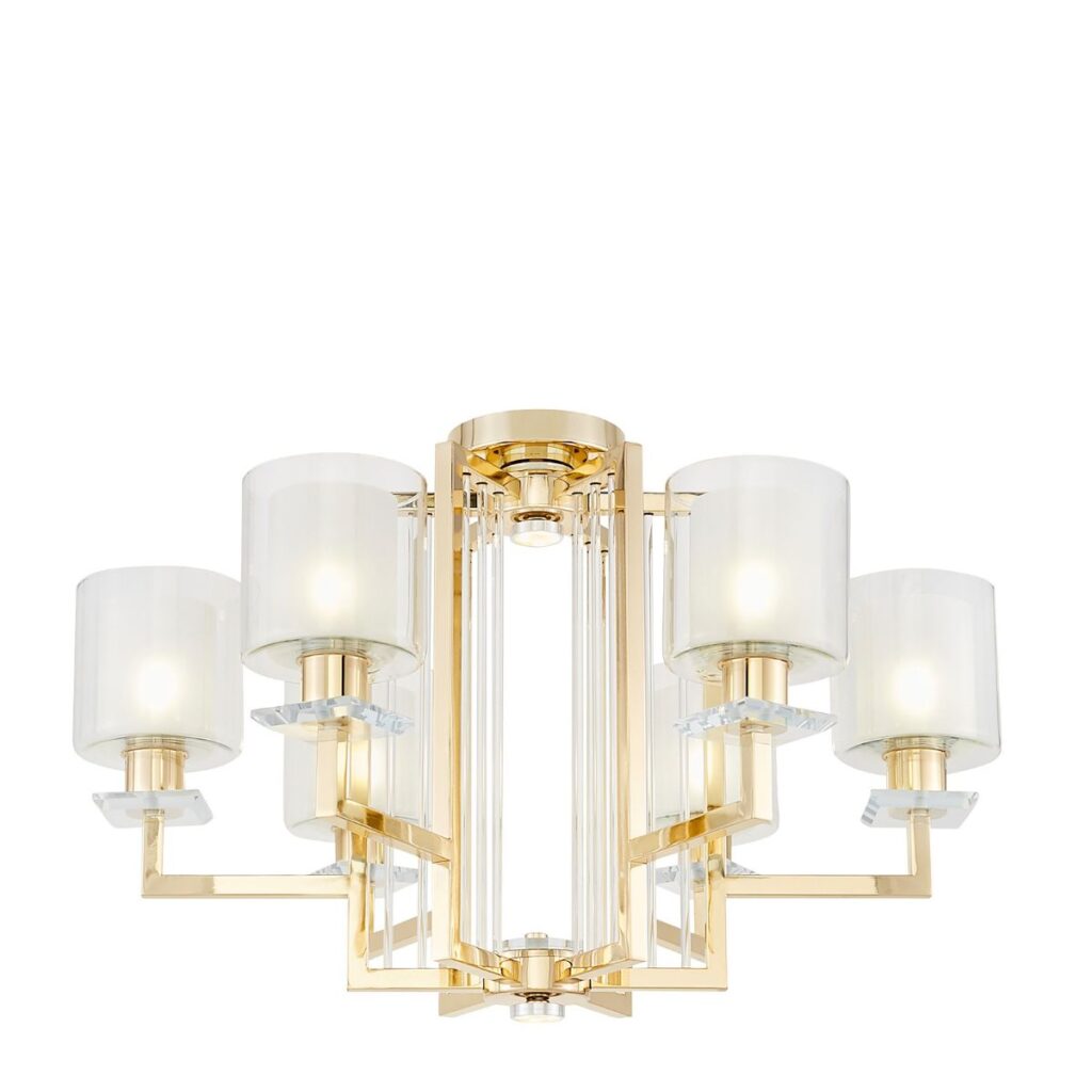 Złota Lampa sufitowa Art Deco Aurora Luxe