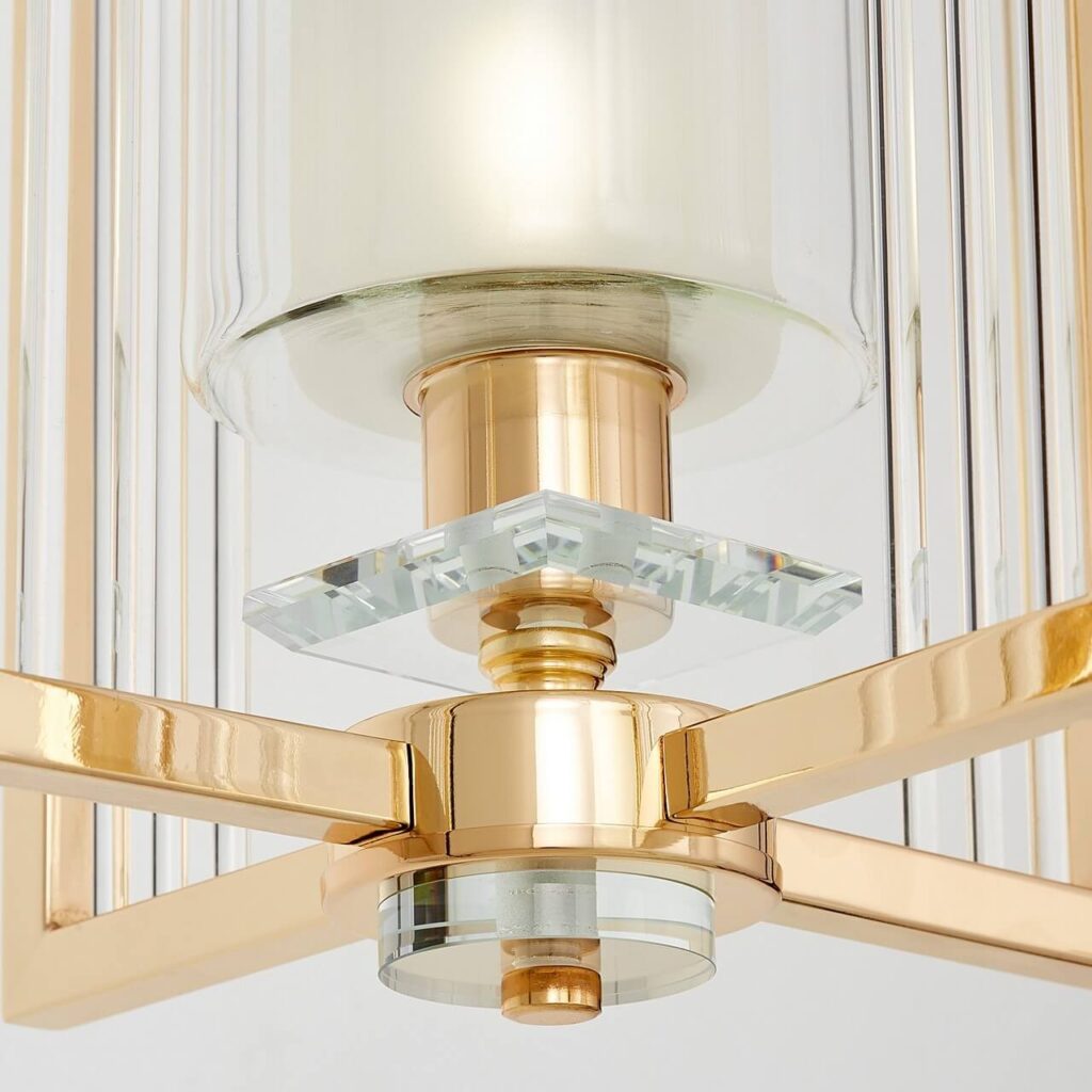 Złota lampa wisząca Art Deco Aurora Luxe